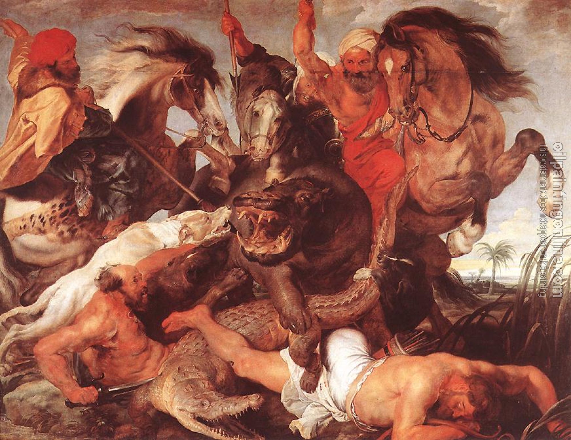 Rubens, Peter Paul - Hippopotamus and Crocodile Hunt